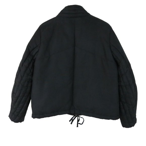 HELMUT LANG Women's Black Coated Cotton Down Puffer Coat L Outerwear - Picture 4 of 9